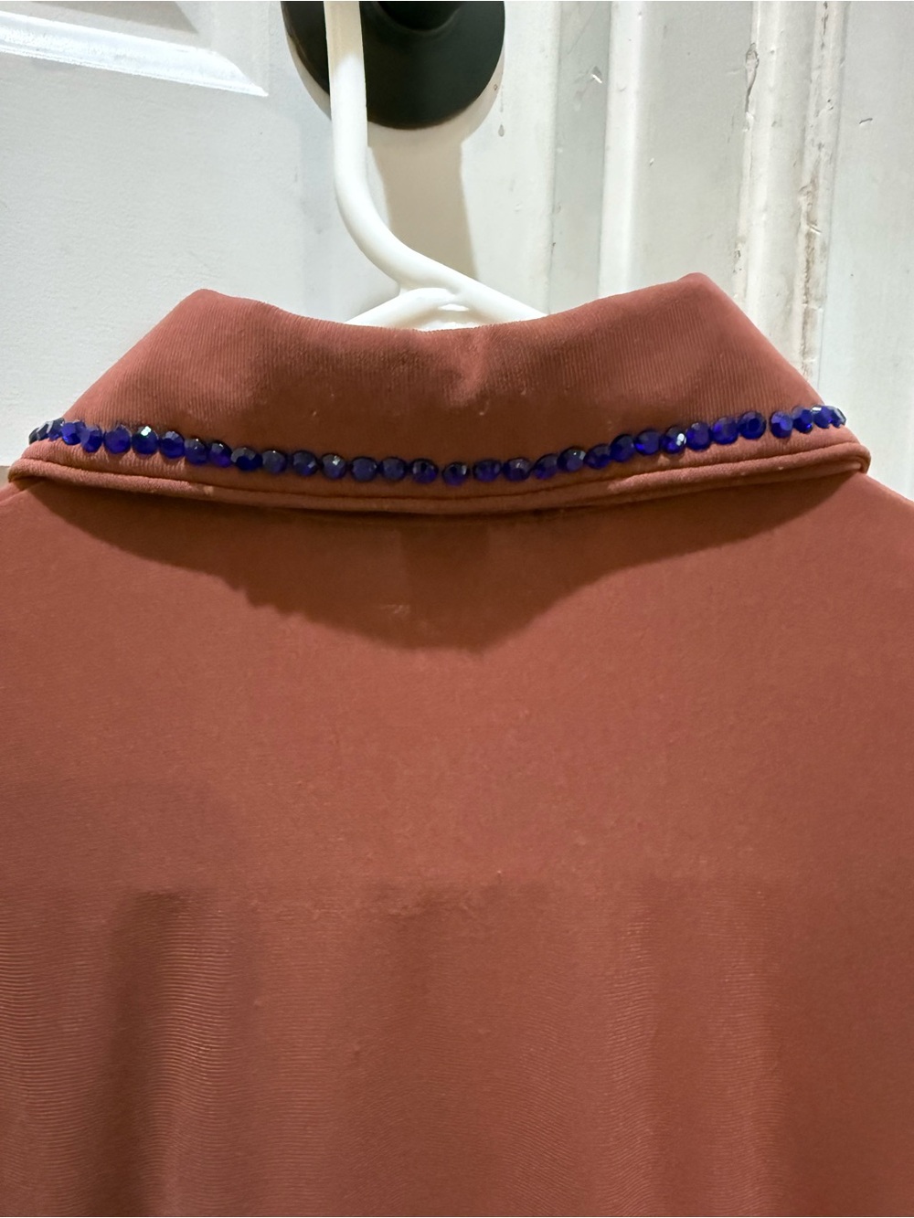 Show Diva Designs Western show stretch shirt Embellished Collar Zip-Front M - Picture 8 of 10